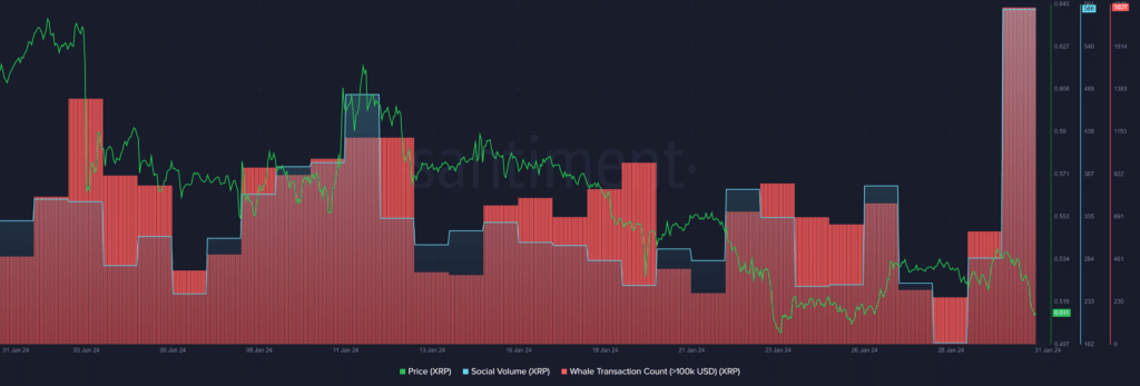 XRP whale transactions spike 198% amid price slump to .51 - 1