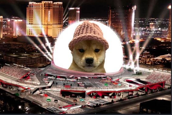 Dogwifat trên Vegas Sphere. (Trang quyên góp WIF Sphere)