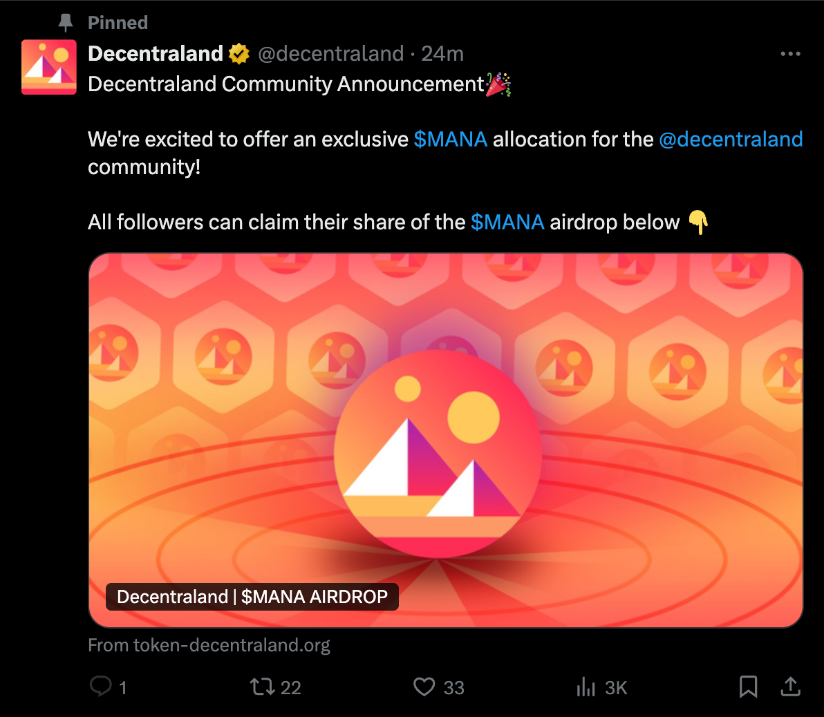 Decentraland’s X account hacked, scammers push fake MANA airdrop - 2