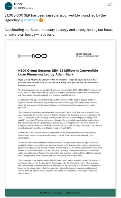 h100-group-ab-mua-bitcoin-tapchibitcoin-1 H100 Group AB huy động 2,2 triệu đô la để đầu tư vào Bitcoin