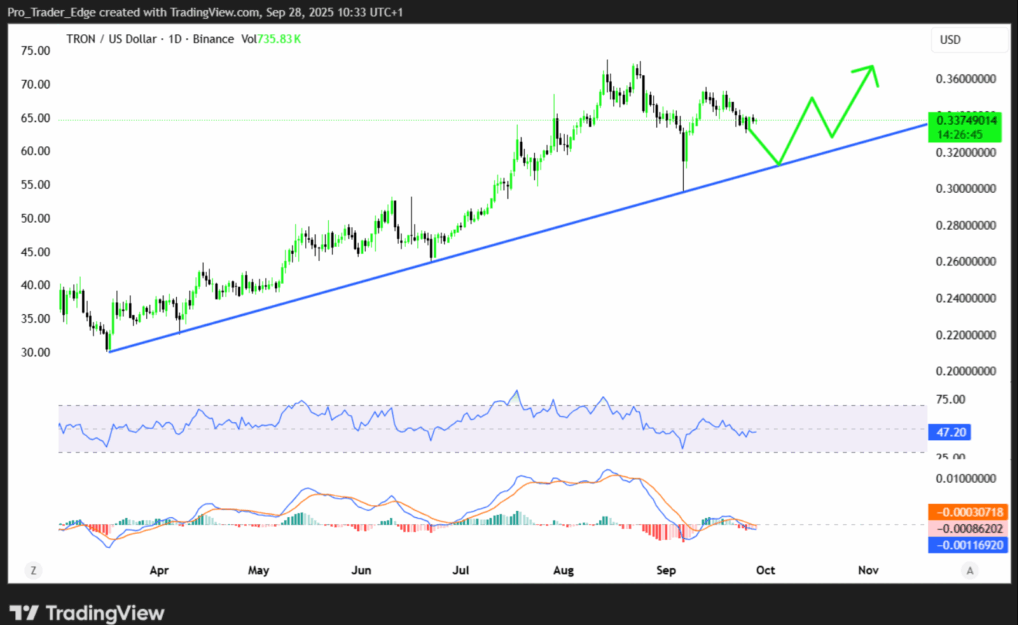 Giá TRX có thể vượt qua mức 0,36 đô la không?