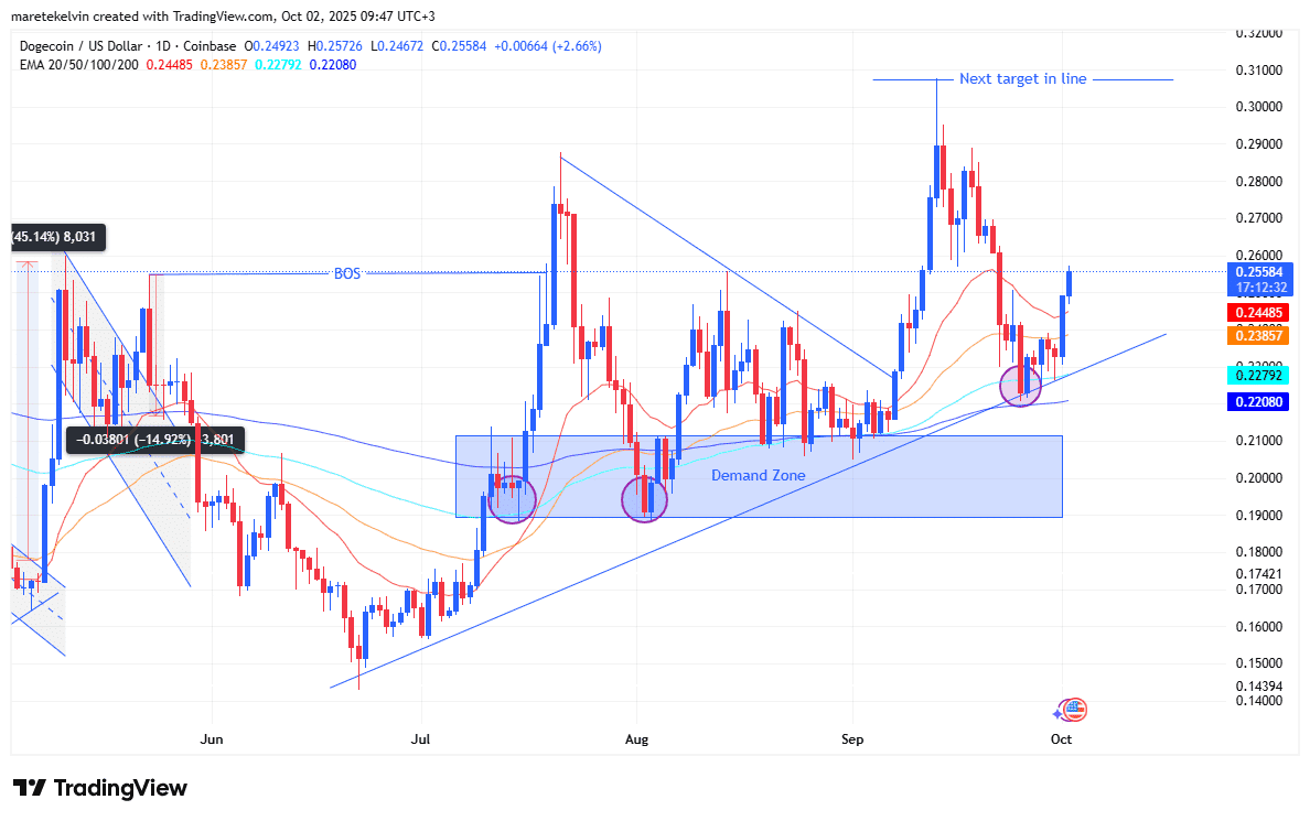 Tại sao giá Dogecoin phải chú ý đến rào cản này sau khi phục hồi trên 0,22 đô la