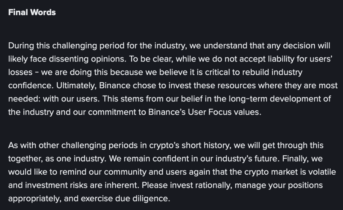 Binance công bố chương trình cứu trợ 400 triệu đô la cho trader bị ảnh hưởng bởi đợt bán tháo tiền điện tử