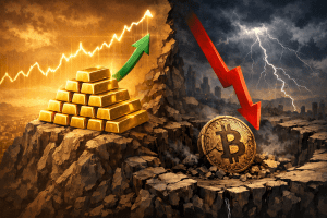 Giá vàng tiền gần ATH trong khi Bitcoin chạm đáy lịch sử – Liệu sẽ có sự chuyển dịch giá?