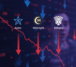 Áp lực bán leo thang: Aster, Midnight và Ethena lao dốc mạnh nhất thị trường