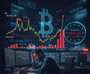 Bitcoin (BTC) chật vật dưới mốc 90.000 USD khi dòng vốn ETF tiếp tục rút ra, đáo hạn quyền chọn cận kề