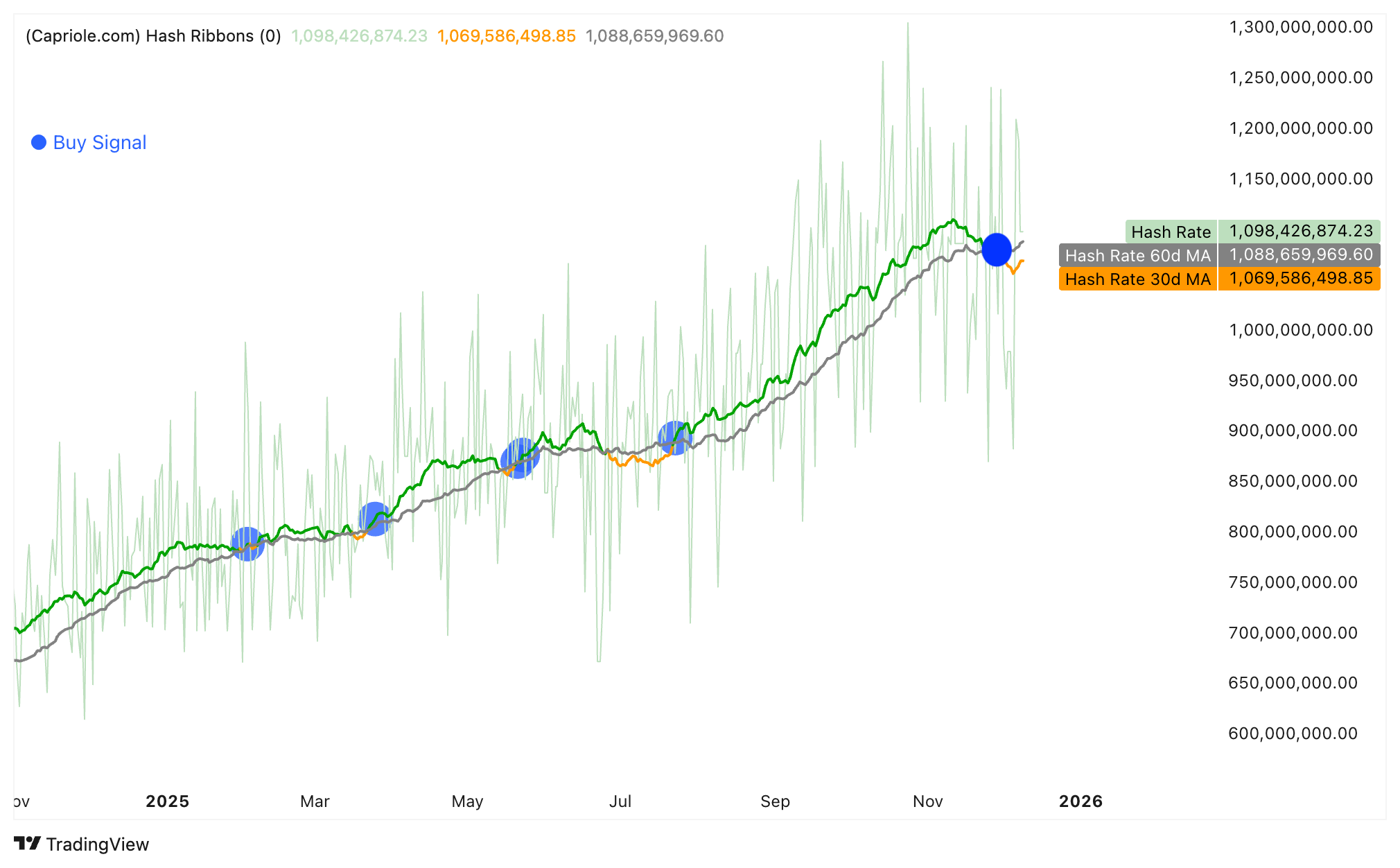Giá Bitcoin liệu có phục hồi khi Hash Ribbons phát tín hiệu 'mua' ở mức 90.000 đô la?