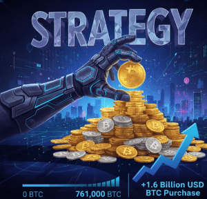 Strategy mua thêm 22.337 BTC, nâng tổng số nắm giữ lên hơn 761.000 BTC