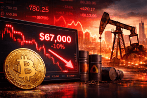 Bitcoin xoay quanh 67.000 USD trong khi giá dầu tăng vọt làm rung chuyển thị trường châu Á